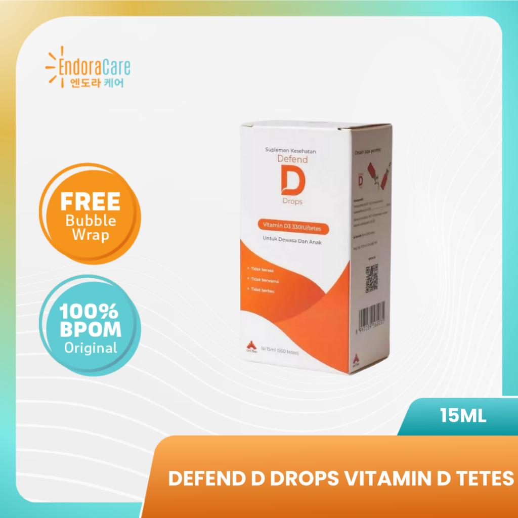 Jual Defend D Drops Vitamin D3 Tetes Untuk Bayi/Anak/Dewasa 330IU/tetes ...