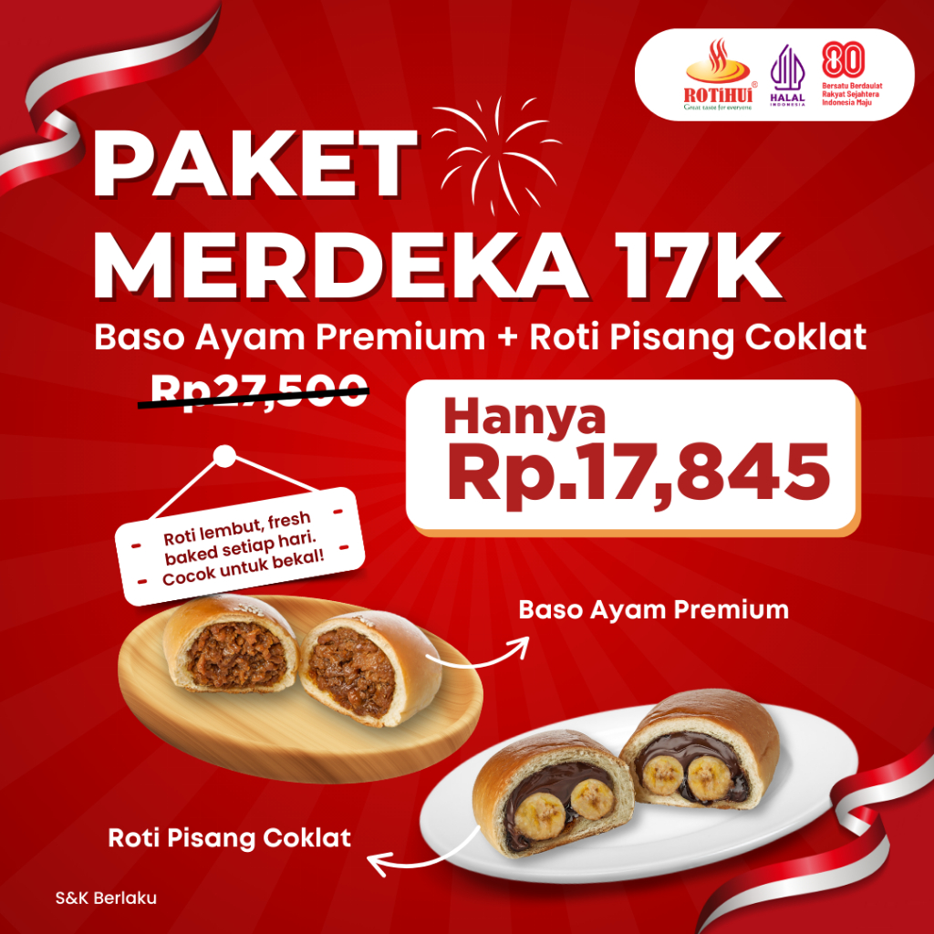 Jual RotiHui Paket Merdeka - Roti Baso Ayam Premium + Roti Pisang ...