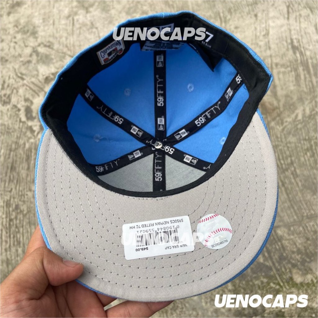 Jual Topi Snapback Fitted NY New York Yankees Dodgers Light Blue White ...