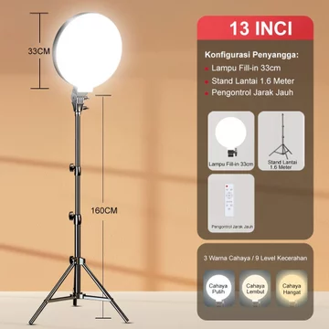 【✨Pilihan Utama Kreator】KAIY 43CM Lampu Konten Kreator Ring Light 210cm Tripod Food Shooting