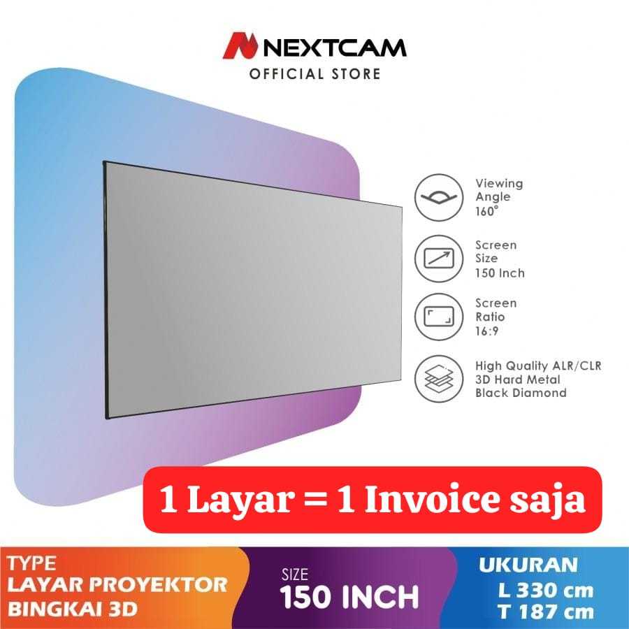 Jual Nextcam Screen Projector 150inchi Frame / Layar Proyektor 150inchi ...