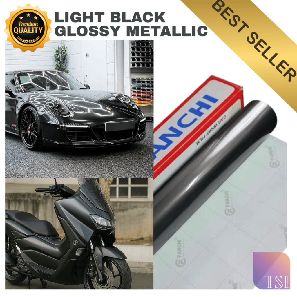 Jual Stiker Skotlet Candy Metalik Gloss Abu Light Black Hitam Muda ...