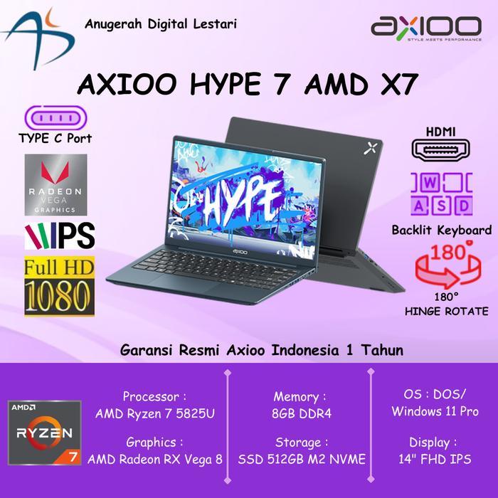 Jual Axioo Hype 7 AMD X7 AMD Ryzen 7 5825U 8/16GB SSD 512GB DOS/W11 Pro ...