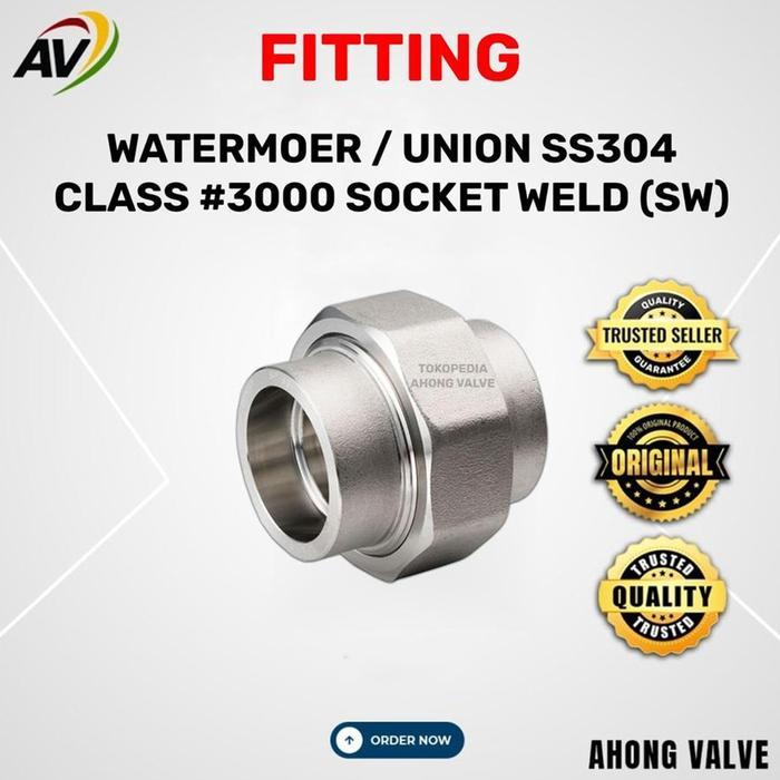 Jual WATERMOER SS316 CLASS #3000 SW SOCKET WELD UNION SUS316 STAINLESS ...