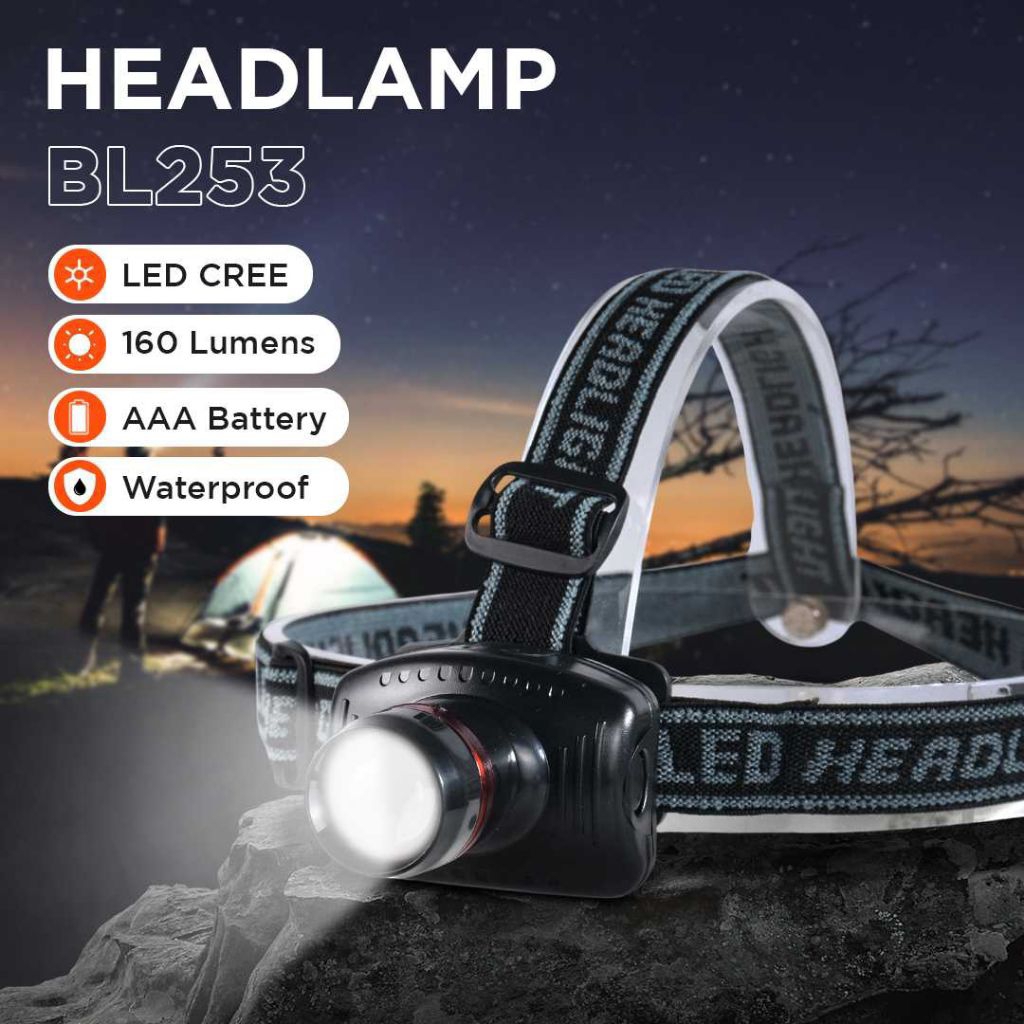 Jual TRLIFE Senter Kepala Headlamp LED CREE Telescopic Zoom 3W 160 ...