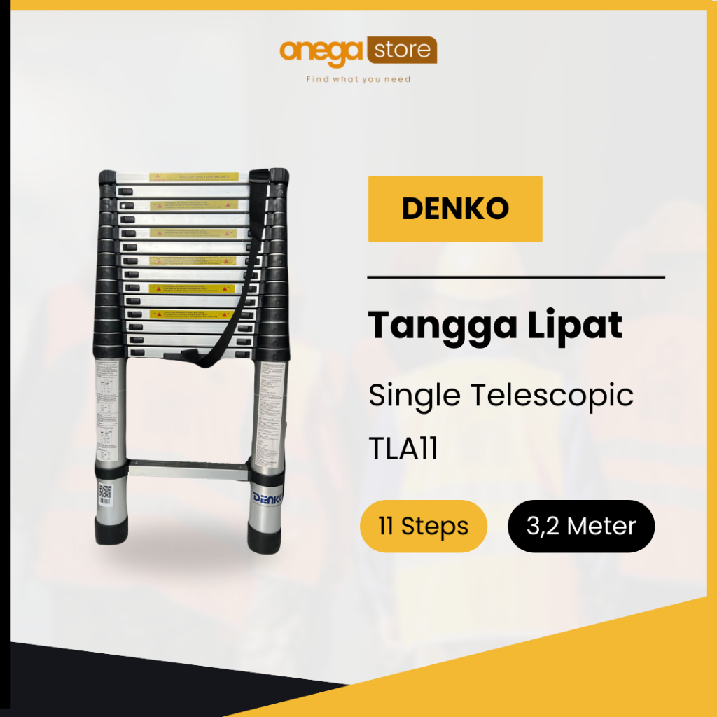 Product image Denko Tangga Lipat Single Telescopic 2, 2.6, 3.2, 3.8, 4.1, 4.4, 5.2, 5.6, 6.4, 7 Meter 3,2 Meter