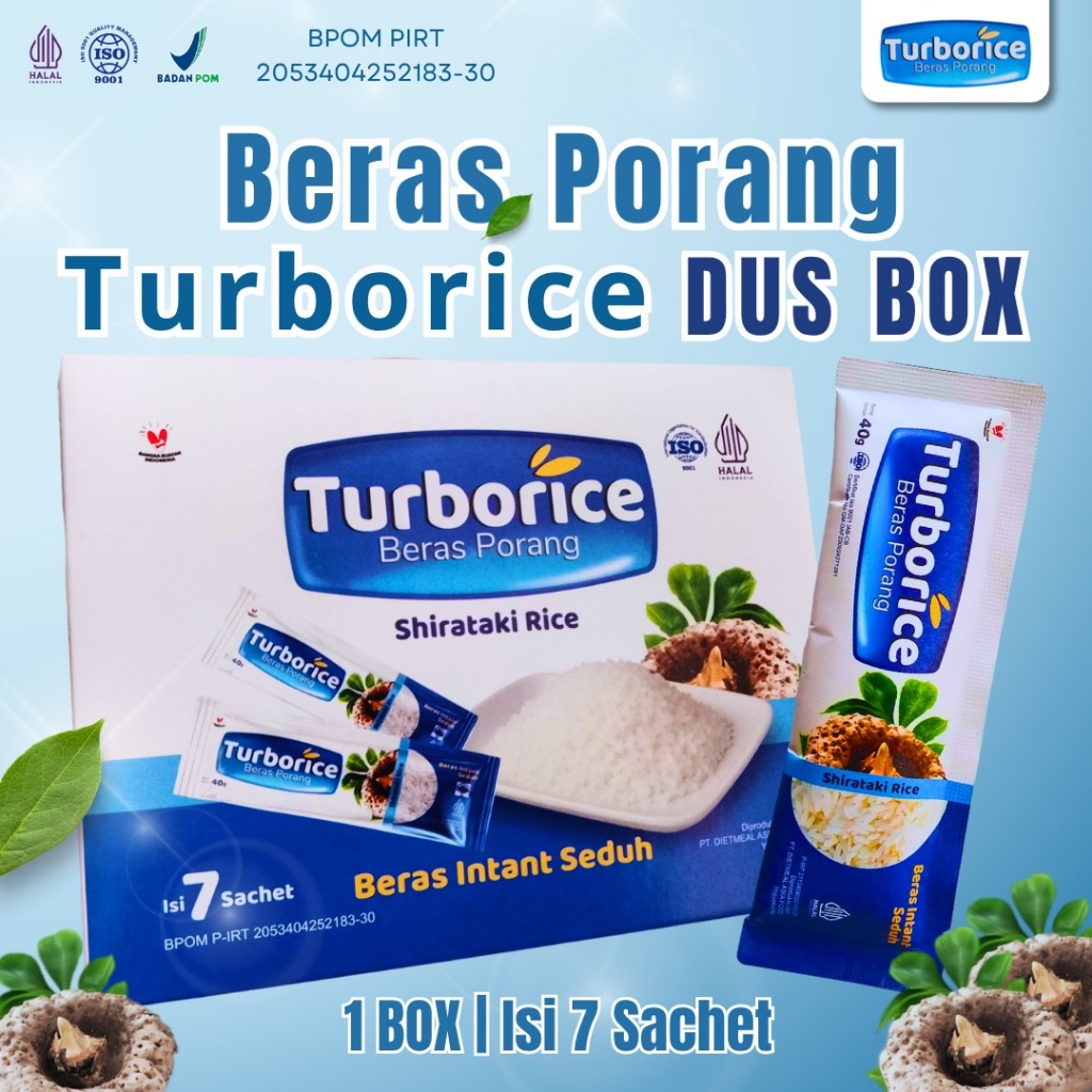 Jual Turbo Rice Beras Porang Kemasan Dus Box Isi 7 Sachet | Shopee ...