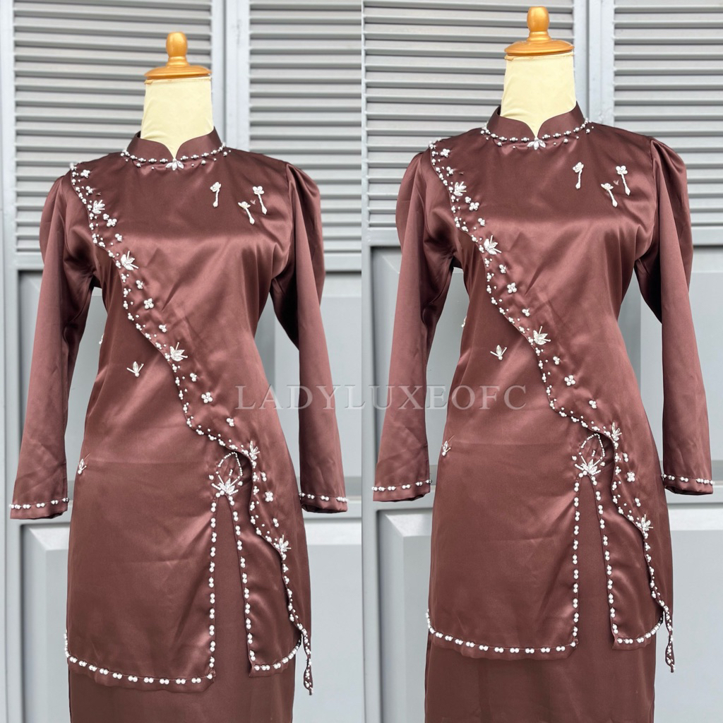 Jual Ladyluxe Niana one set kurung melayu satin terbaru setelan rok ...