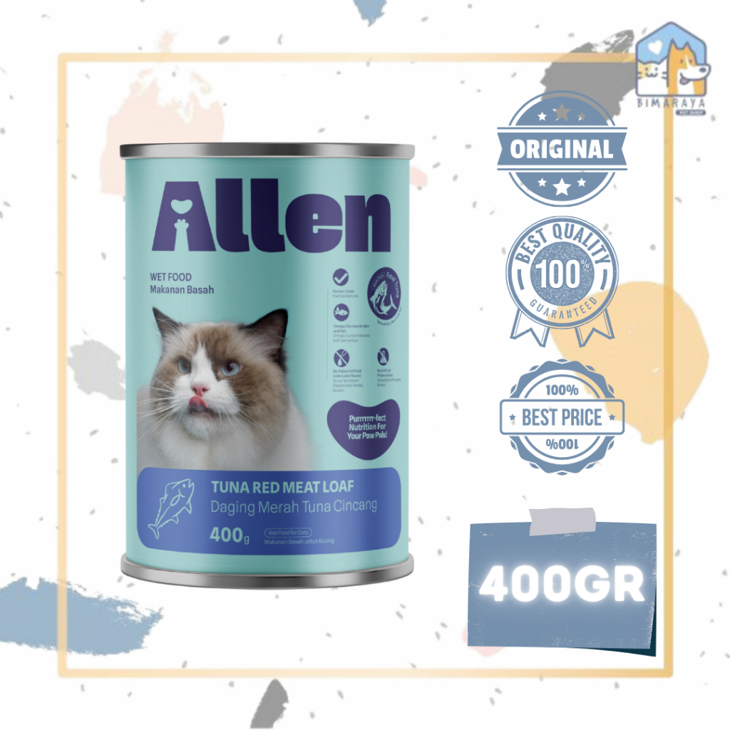Jual ALLEN ADULT WET CAT FOOD CAN 400GR // MAKANAN BASAH KUCING KALENG ...