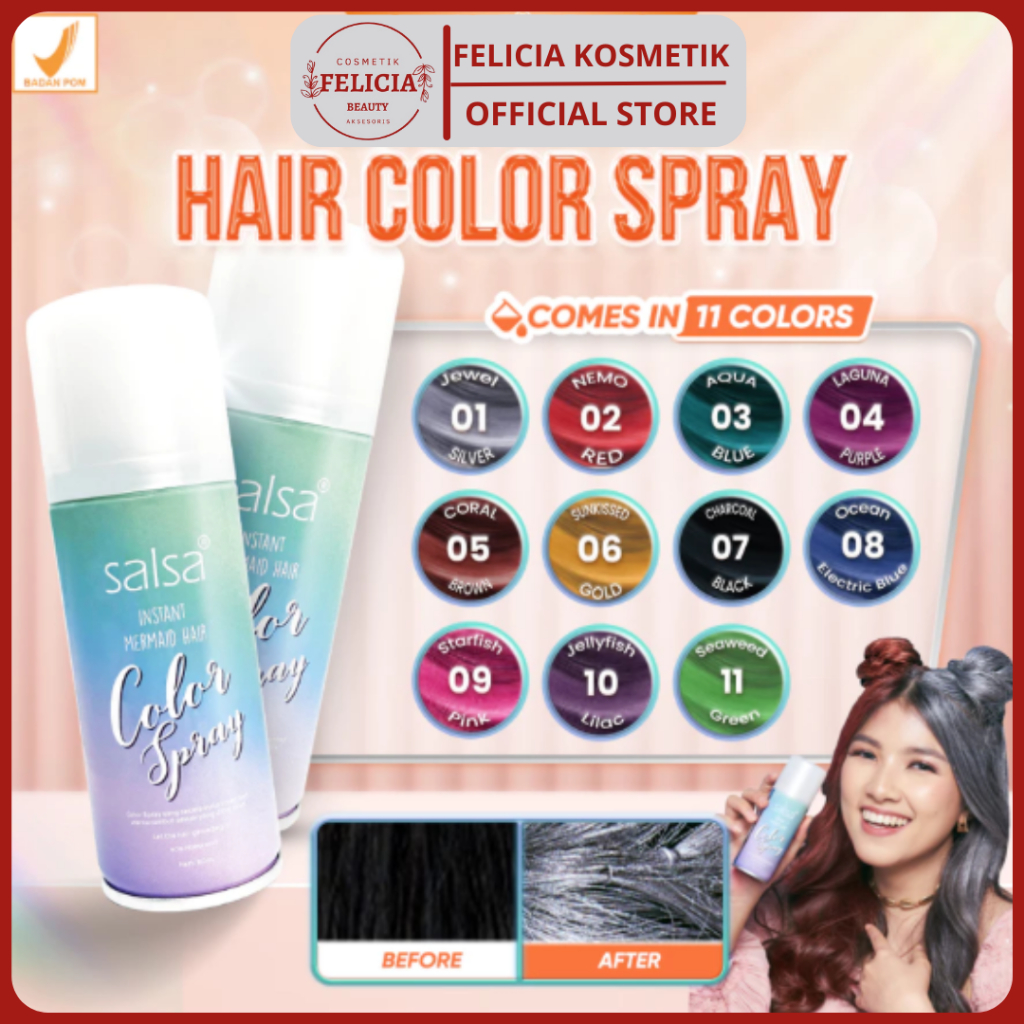 Jual SALSA HAIR COLOR SPRAY | Semir rambut semprot MERMAID COLOR ...
