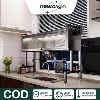 Rak Piring Wastafel Dengan 2 Susun Kabinet Rak Wastafel Rak Cuci Piring Stainless Steel Rak Dapur Multifungsi
