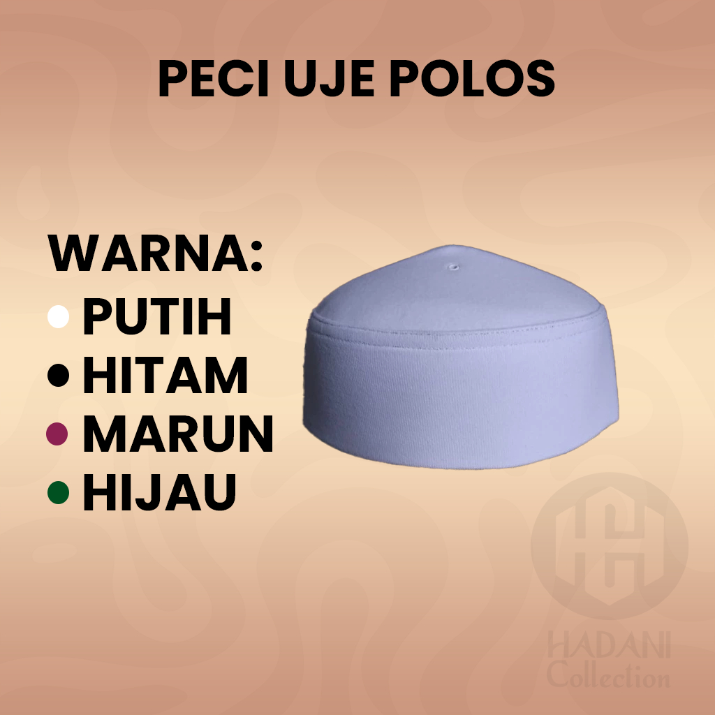 Peci Uje Polos, Kopiah Haji Uje Polos, Songkok Uje Polos