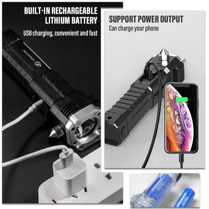 Jual SENTER LED MULTIFUNGSI HAMMER EMERGENCY PLUS 4 MAGNET SENTER CAS ...