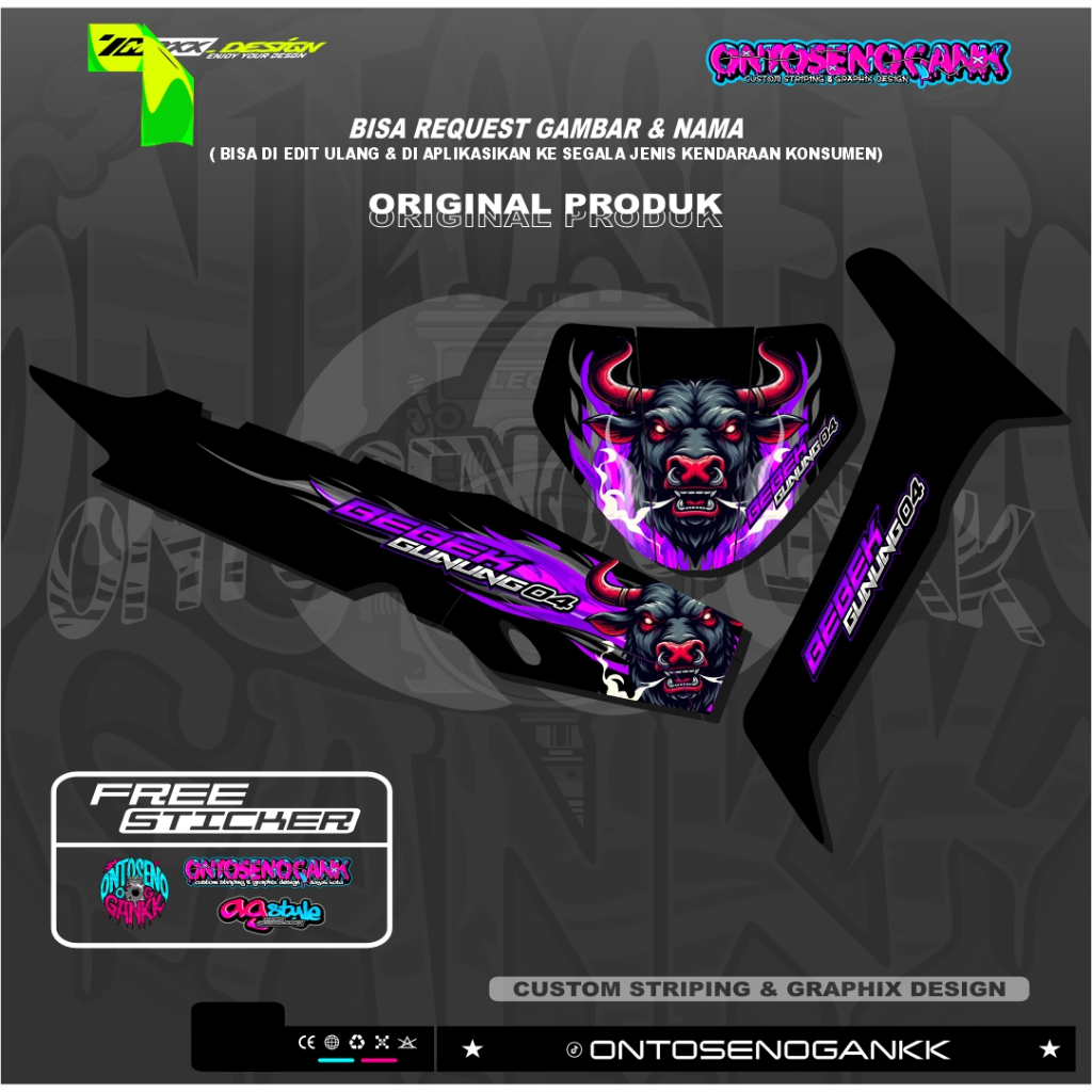 Jual striping - sticker ag style fiz r / force one bisa request nma ...