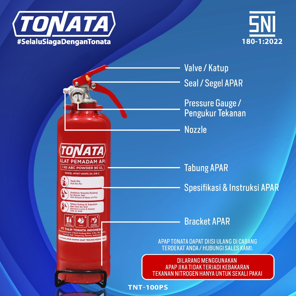 Jual Alat Pemadam Api Tonata SNI / APAR ABC Powder 1 kg | Shopee Indonesia