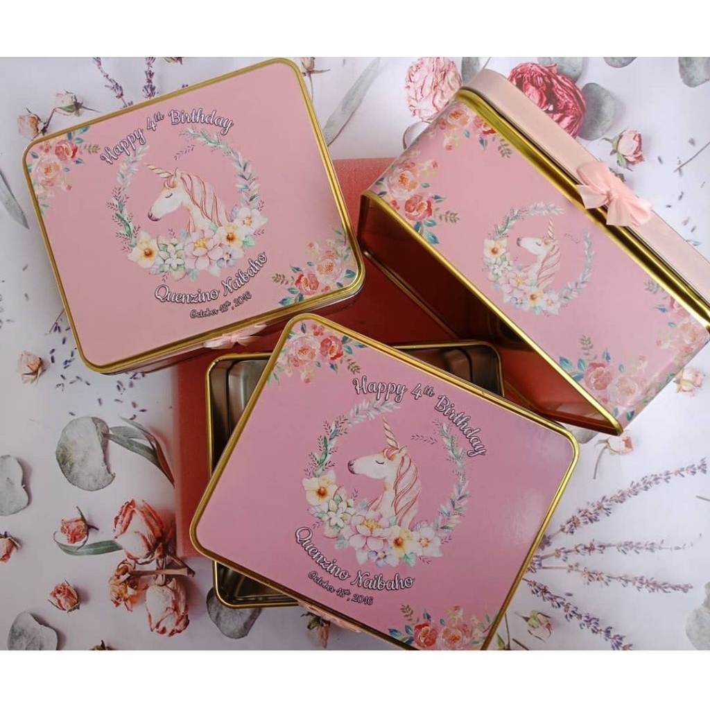 Jual Souvenir Ulang Tahun Custom // Kaleng Kotak Custom | Shopee Indonesia
