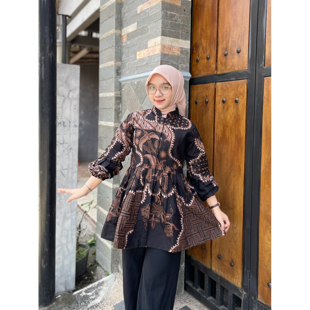 Blouse Batik Balon ANJANI Atasan Wanita Kerja Kantor Batik…