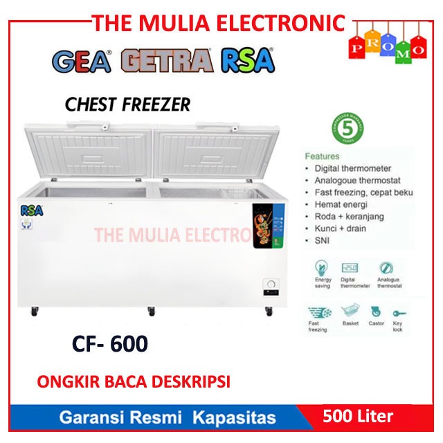 Jual RSA CHEST FREEZER CF-600H / CF 600 H- ( ONGKIR BACA DESKRIPSI ...