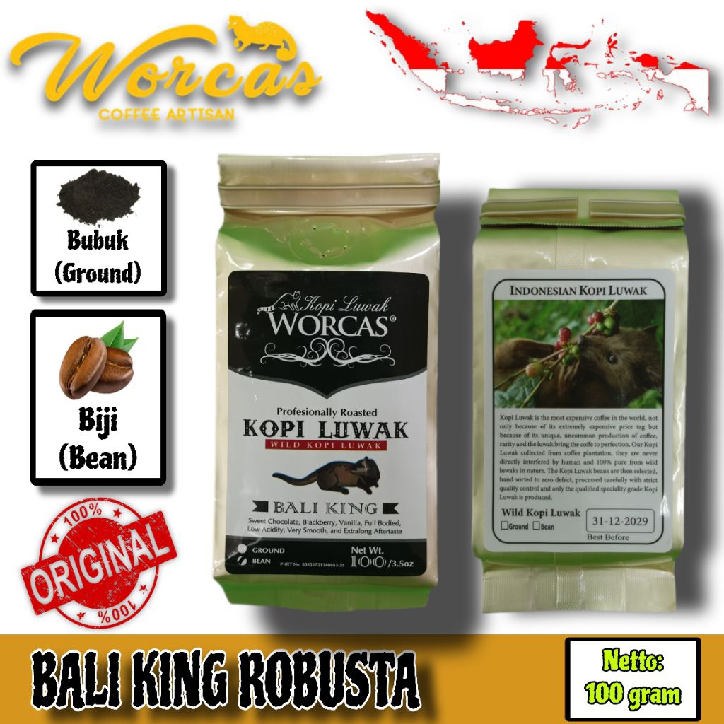 Jual WORCAS BALI KING, SUMATRA KING GAYO ARABICA, MANDHELING KING