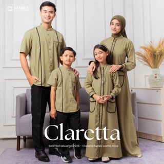 Dthree - Sarimbit Keluarga 2026 Claretta  ( Olive ) Baju couple keluarga / Sarimbit Muslim
