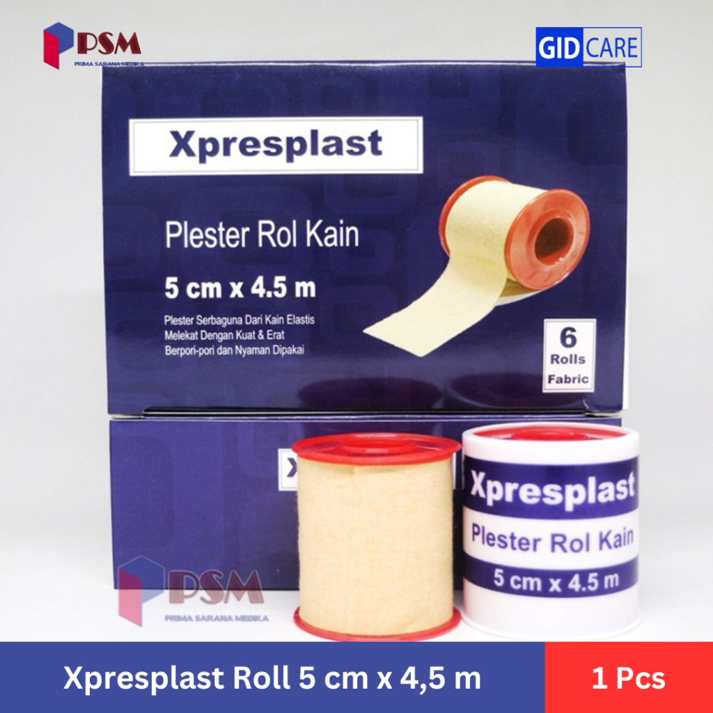 Jual Plester Rol Kain 5cm x 4,5m Xpresplast Gidcare / sejenis ...