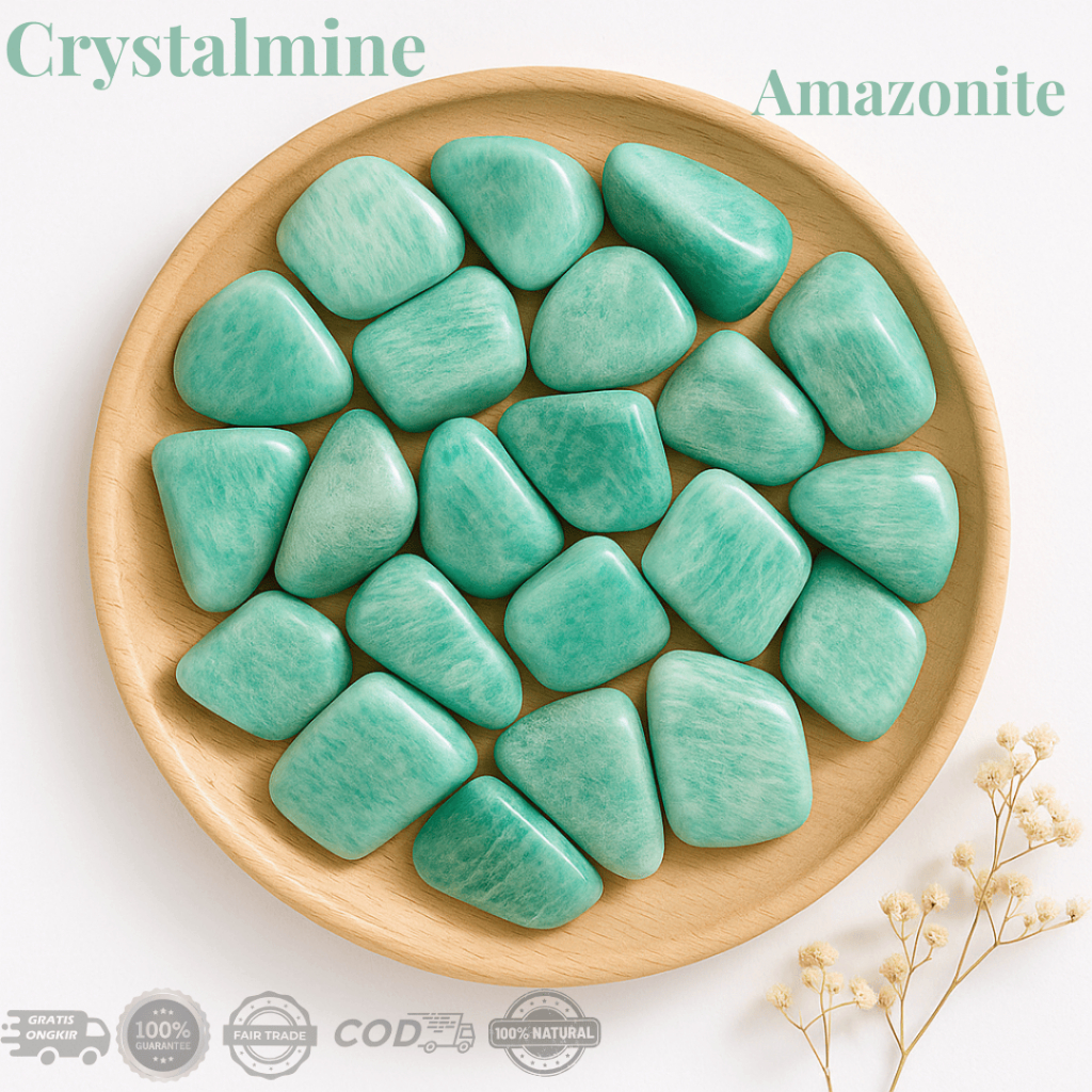 Jual CRYSTALMINE Amazonite Crystal Tumble / Batu Alam Bahan Alami ...