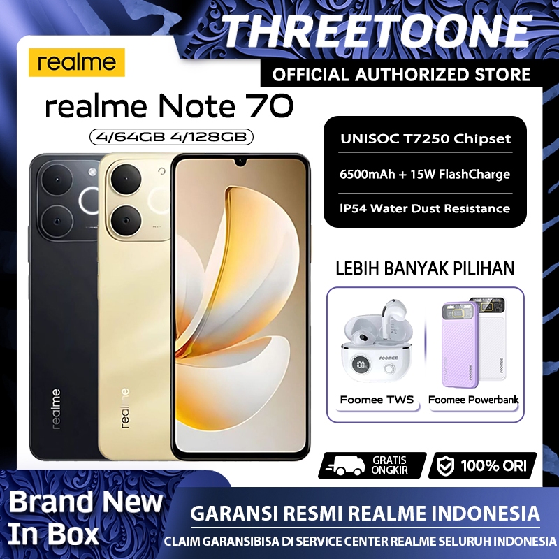 Jual realme Note 70/Note 80 4/128GB (6300mAh Battery | Military Grade ...