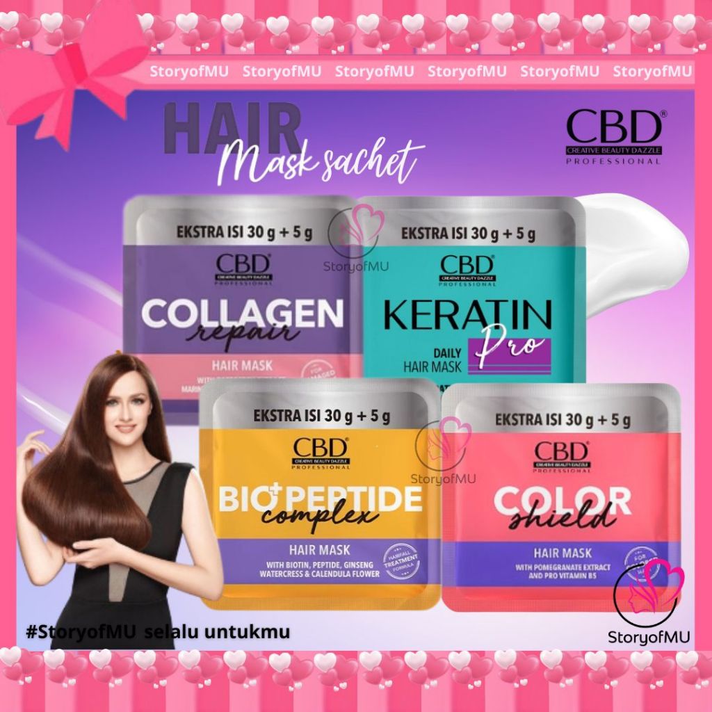 Jual [SACHET] CBD Professional Hair Mask Keratin Pro Color Shield ...