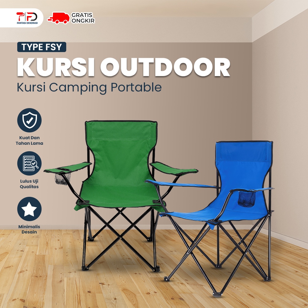 Kursi Camping Outdoor Kursi Portable Kursi Lipat Memancing Dengan Lengan Portable Folding Fishing Chair Fantasidekorasi