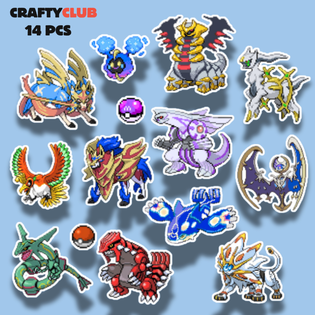 Jual Legendary Pokemon Stiker Pixel (14 PCS) Vinyl Waterproof Cocok ...