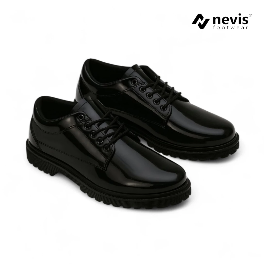 RK005 NEVIS Sepatu Loafer Hitam Jumbo Big Size Pria 39-45 Formal Pdh Pantofel Kerja Hitam Glossy Valerie