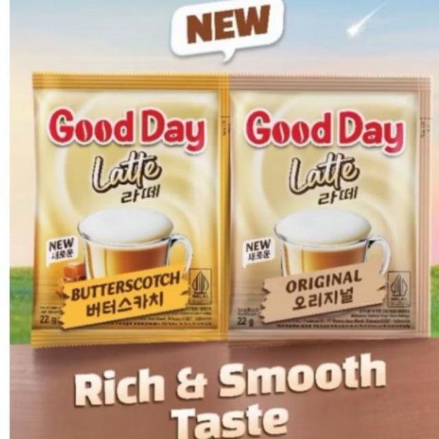 Jual New Good Day Latte 1 renceng isi 10x22gr rich&smooth taste rasa ...