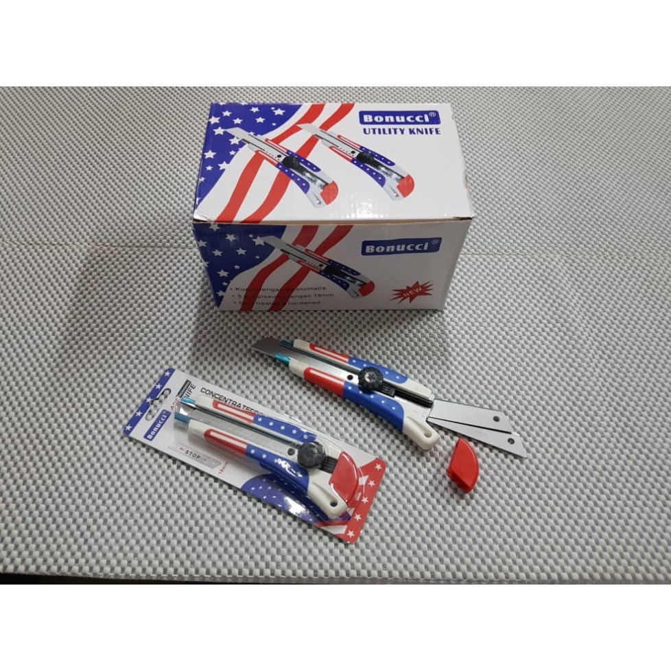 Jual PISAU CUTTER PUTAR BESAR USA BONUCCI / CUTTER MURAH (12 PCS ...