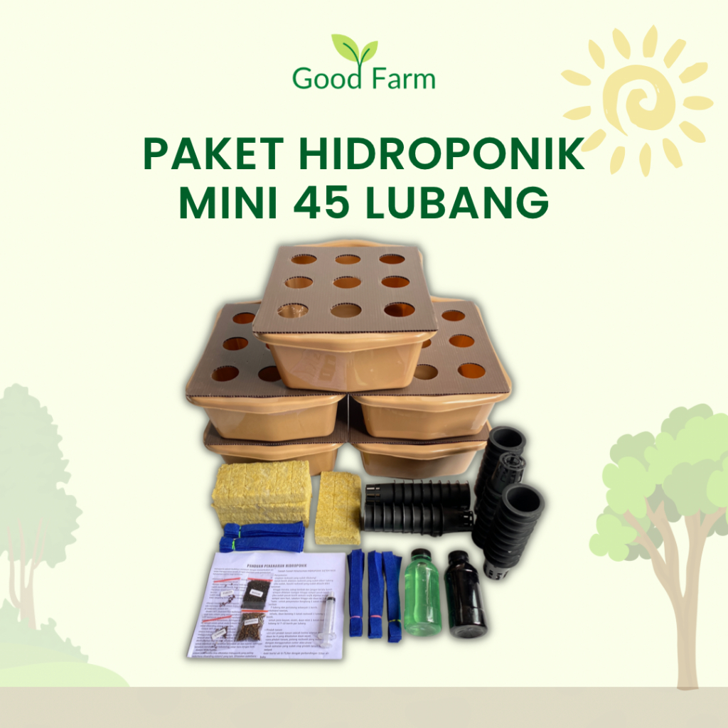 GoodFarm - Paket Hidroponik Lengkap 45 Lubang 5 Bak SL