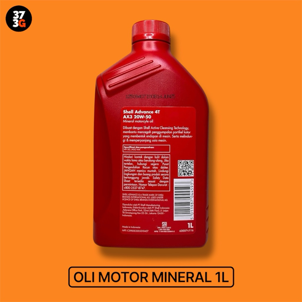Jual Oli Motor Shell Advance 4T AX3 20W-50 (1L) | Shopee Indonesia