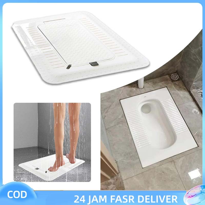 Set Penutup Toilet Jongkok / Pelat Penutup Universal - Anti Bau Toilet & Pedal Kaki Tahan Lama