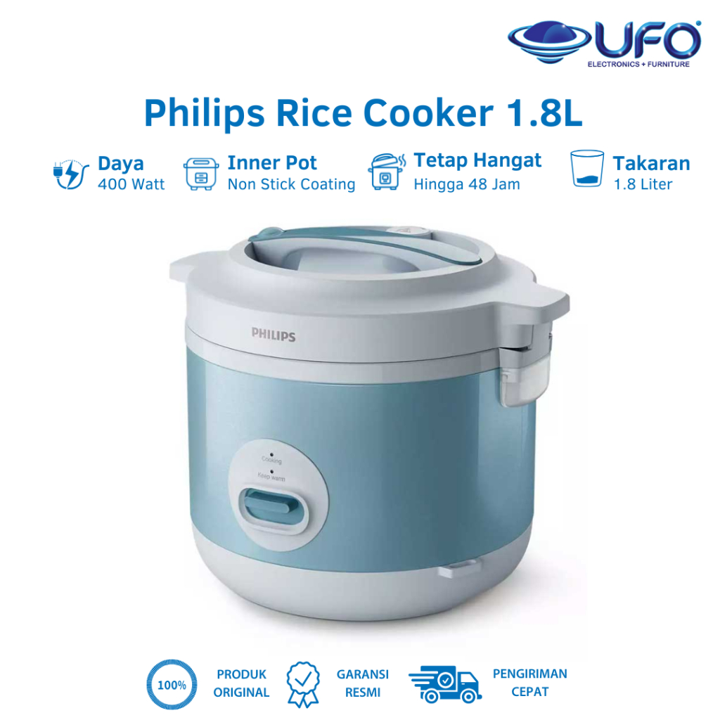 Jual Philips 1.8L Rice Cooker HD3003/30/31/32/33 | Shopee Indonesia