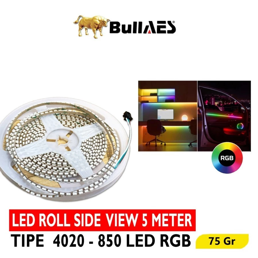 Jual Led Roll Side View 4mm RGB 4020 Matrix List Roll 1 Meter Bullaes 5 ...