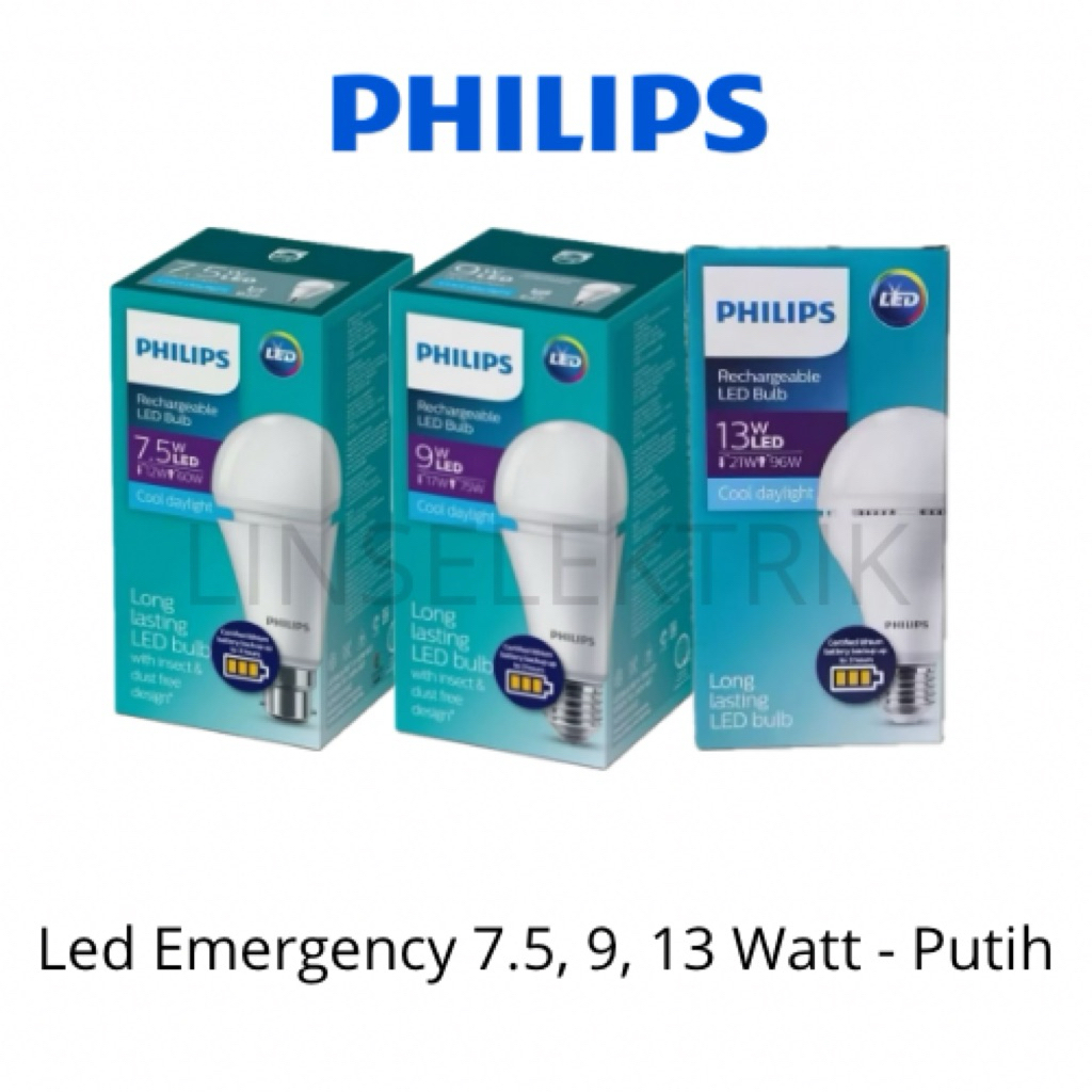 Jual PHILIPS LED EMERGENCY 7,5 9 13 W 7,5W 9W 13W 7,5WATT 9WATT 13WATT ...
