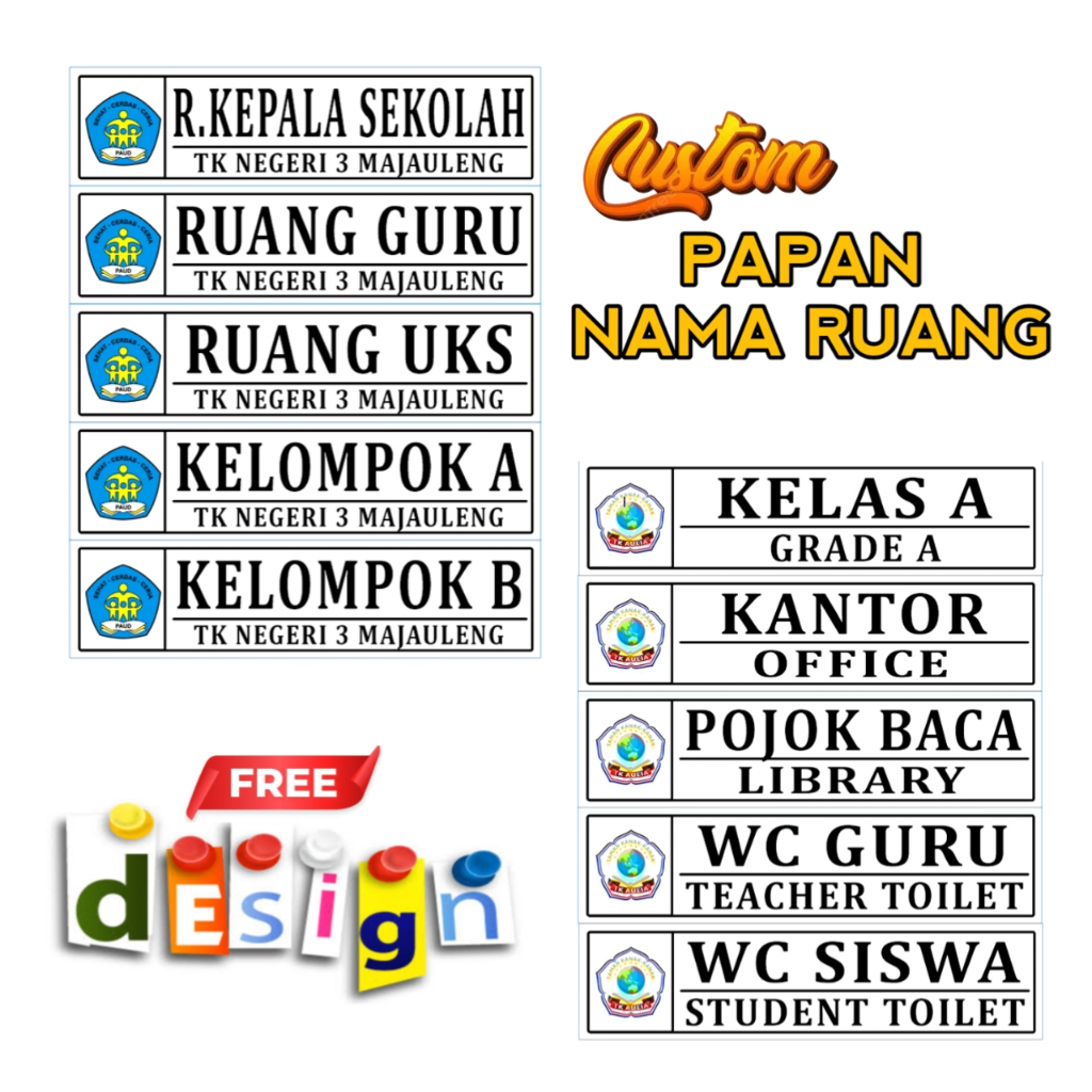 Jual Custom Papan Nama Ruang Akrilik Satu Sisi Papan Petunjuk Ruangan ...