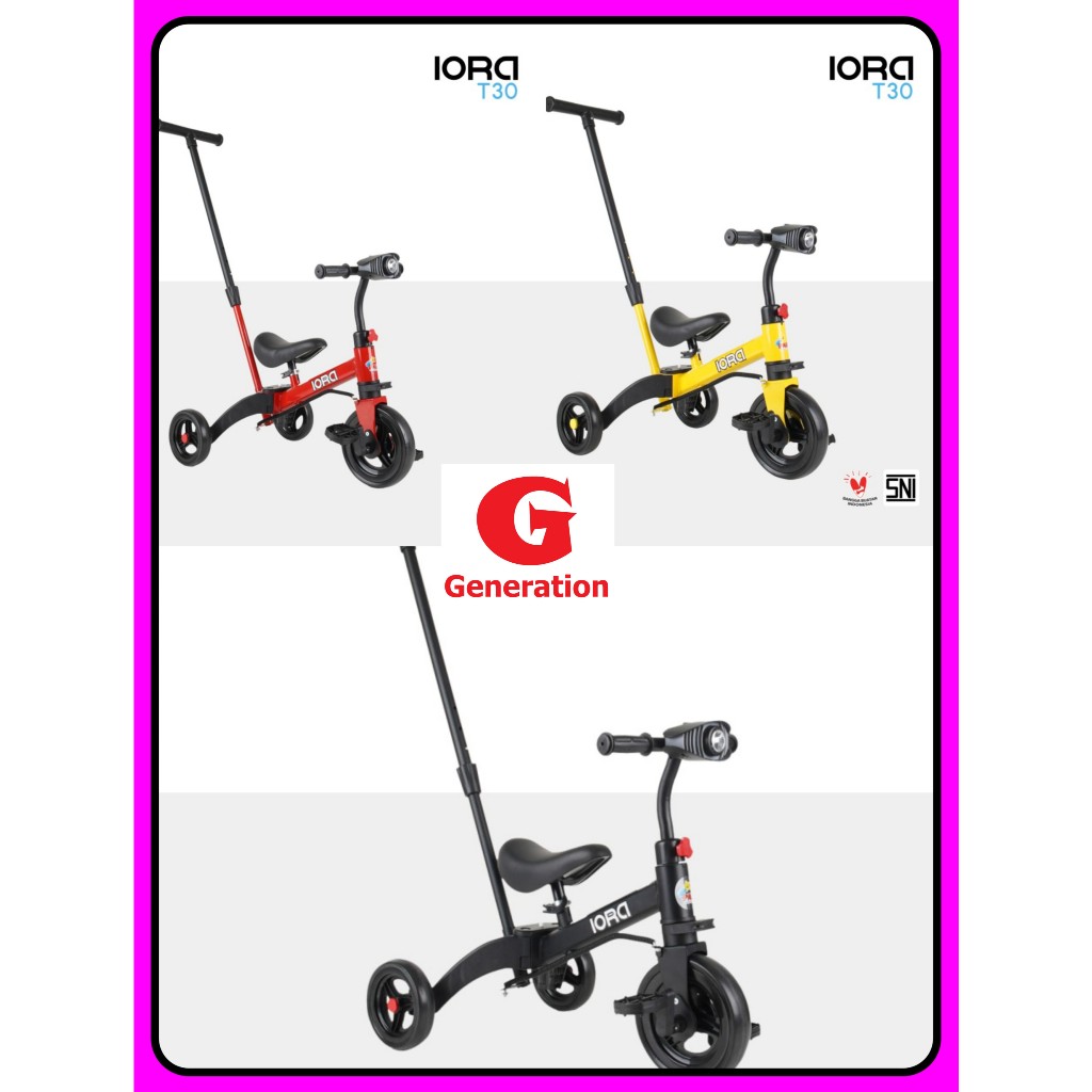 Jual Sepeda Roda Tiga anak balance bike PMB IORA T30 3 in 1 dorongan ...