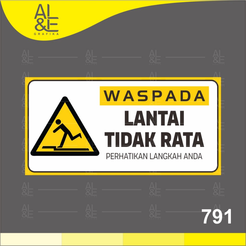Jual 791 - Stiker Waspada Lantai Tidak Rata, Sticker Vinyl, Premium ...
