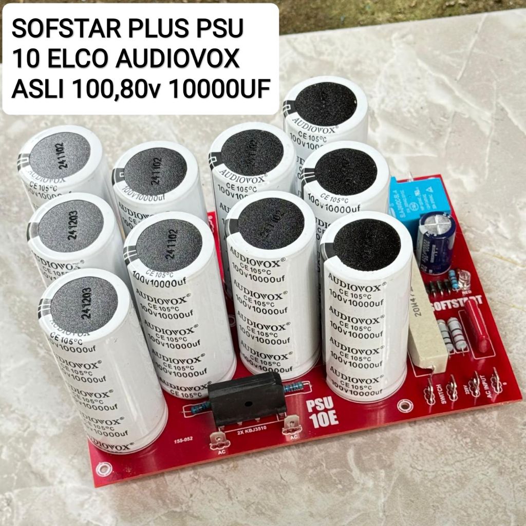 Jual psu plus sofstar lengkap 10 elco audiovox 80,100v 10000 uf lengkap ...