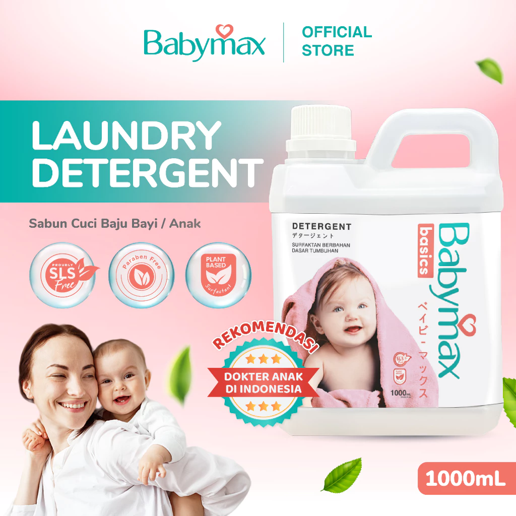 [BUY1 GET 1 FREE] Babymax Basics Detergent 1000mL - Deterjen Bayi - Baby Detergent - SLS Free - Natural, Surfaktan Berbahan Dasar Tumbuhan - foto 1