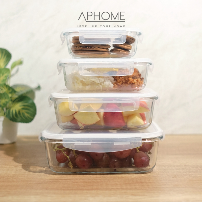 Jual APHOME Wadah Makanan Kaca Glass Food Container Kotak Tempat Makan ...