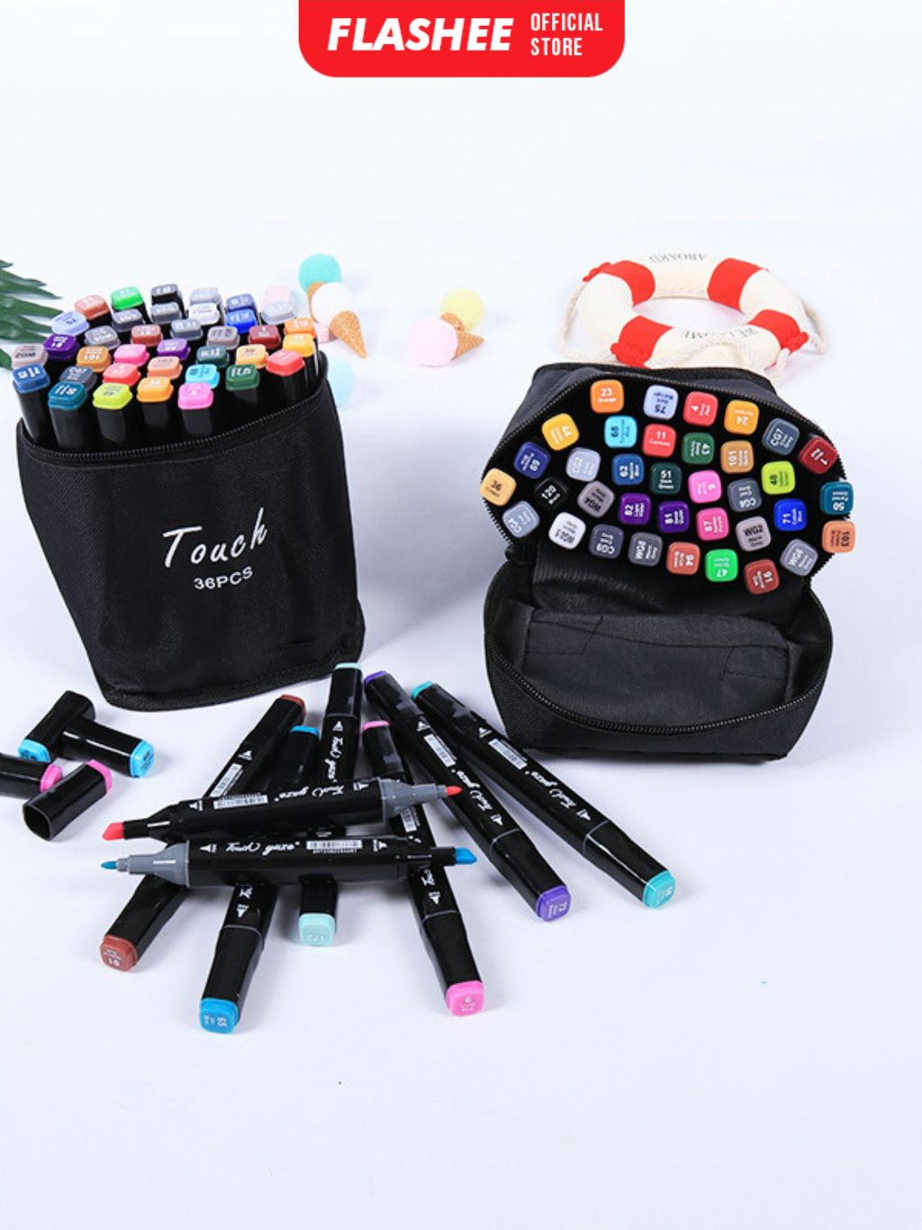 Jual Flashee Spidol Warna Warni 1 Set Sketch Marker 2 Tip Touch Marker ...
