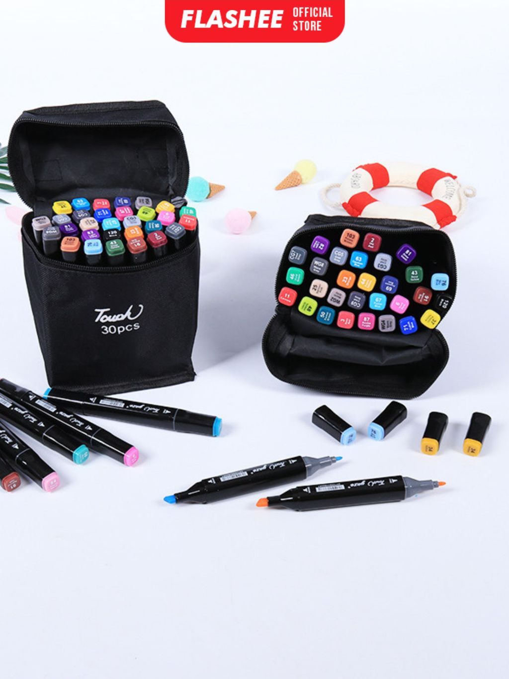 Jual Flashee Spidol Warna Warni 1 Set Sketch Marker 2 Tip Touch Marker ...