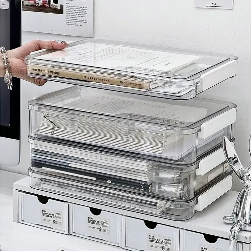 Jual File Organizer Transparent Paper Box Storage Kotak Penyimpanan ...