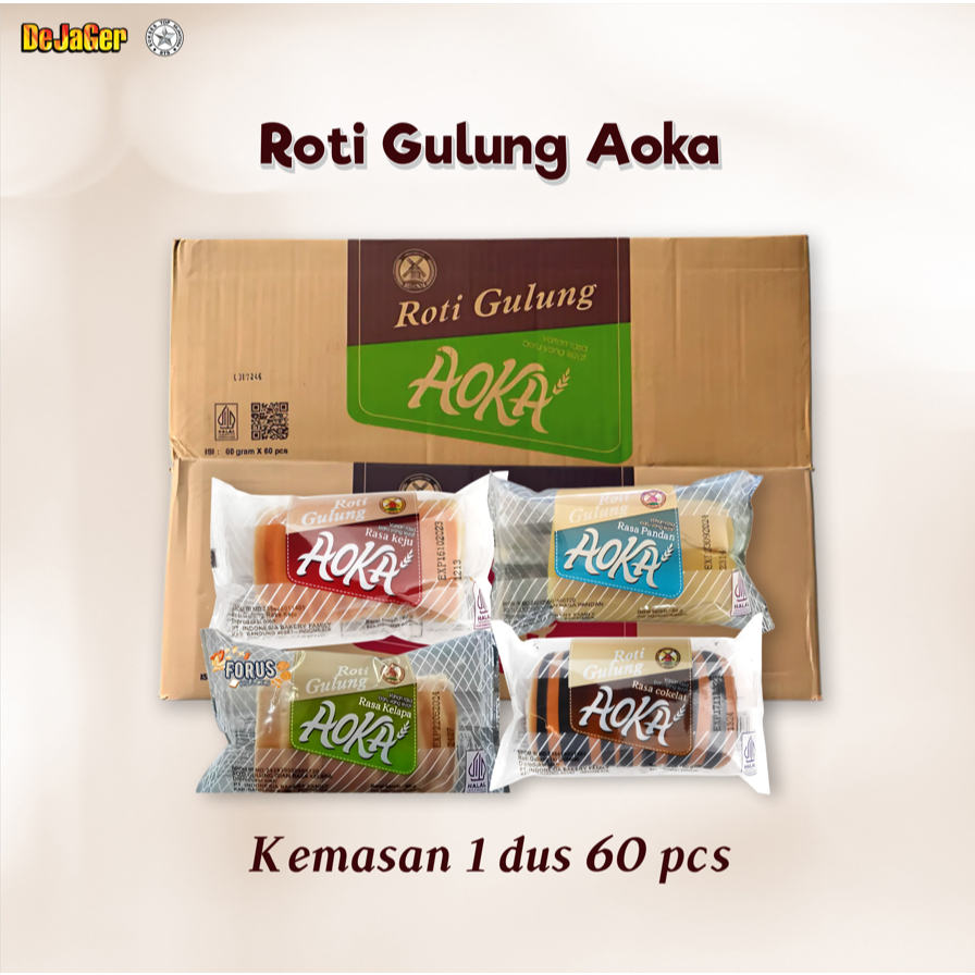 Jual Roti Gulung Aoka 4 Rasa Kemasan 1 Dus isi 60 pcs | Shopee Indonesia