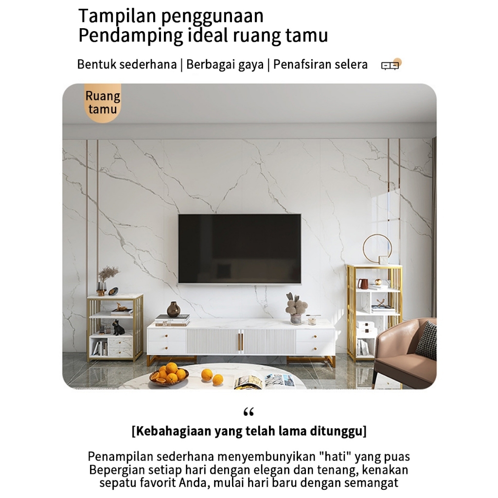 Jual LL 120-160CM TV Serbaguna Lemari Tekstur Marmer Rak TV Minimalis ...
